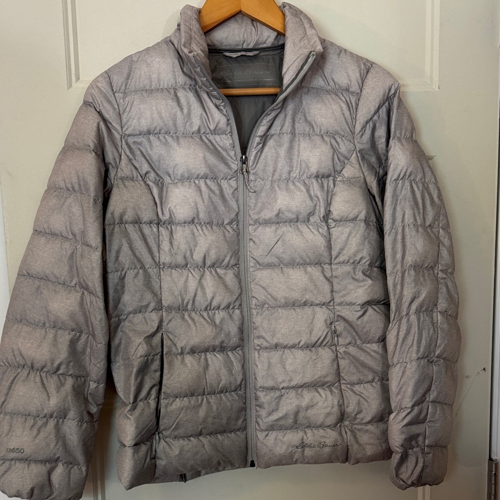 Light Silver Quilted Puffer Jacket - image 1